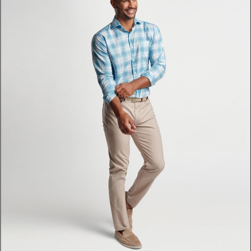 Peter Millar Men’s Khaki Crown Comfort Five-Pocket Pant